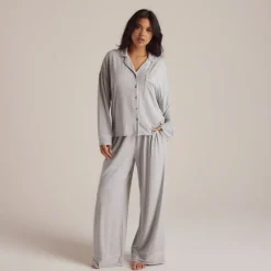 Modal Pyjamahose - Grauer Melange
