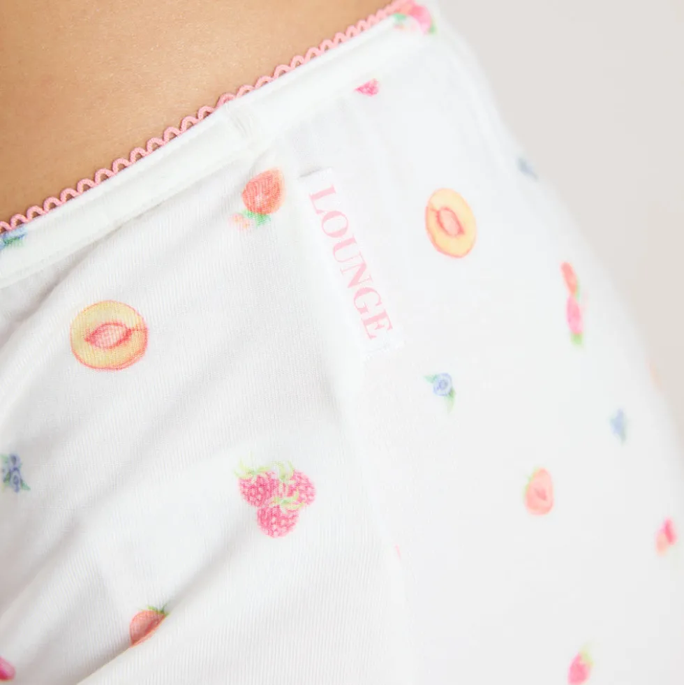 Modal Pyjama-Shorts - Weißes Obst