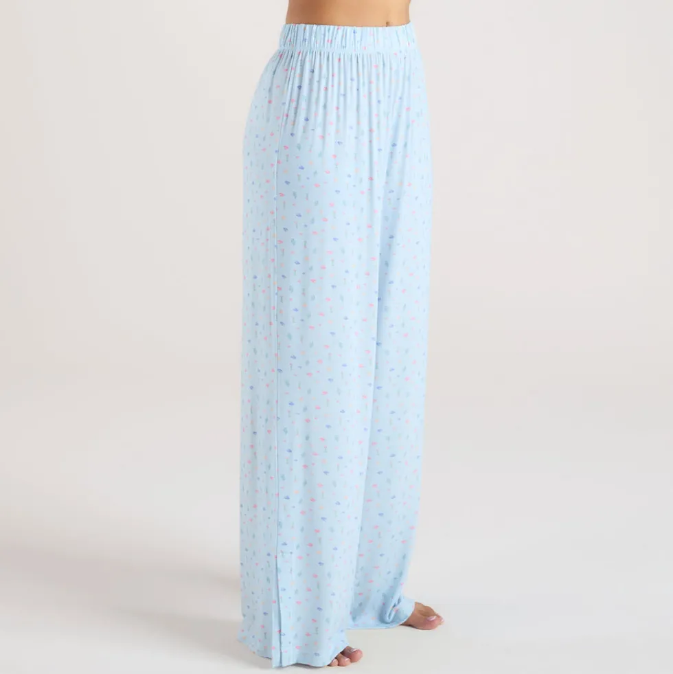 Modal Pyjama-Unterteil - Florales Blau
