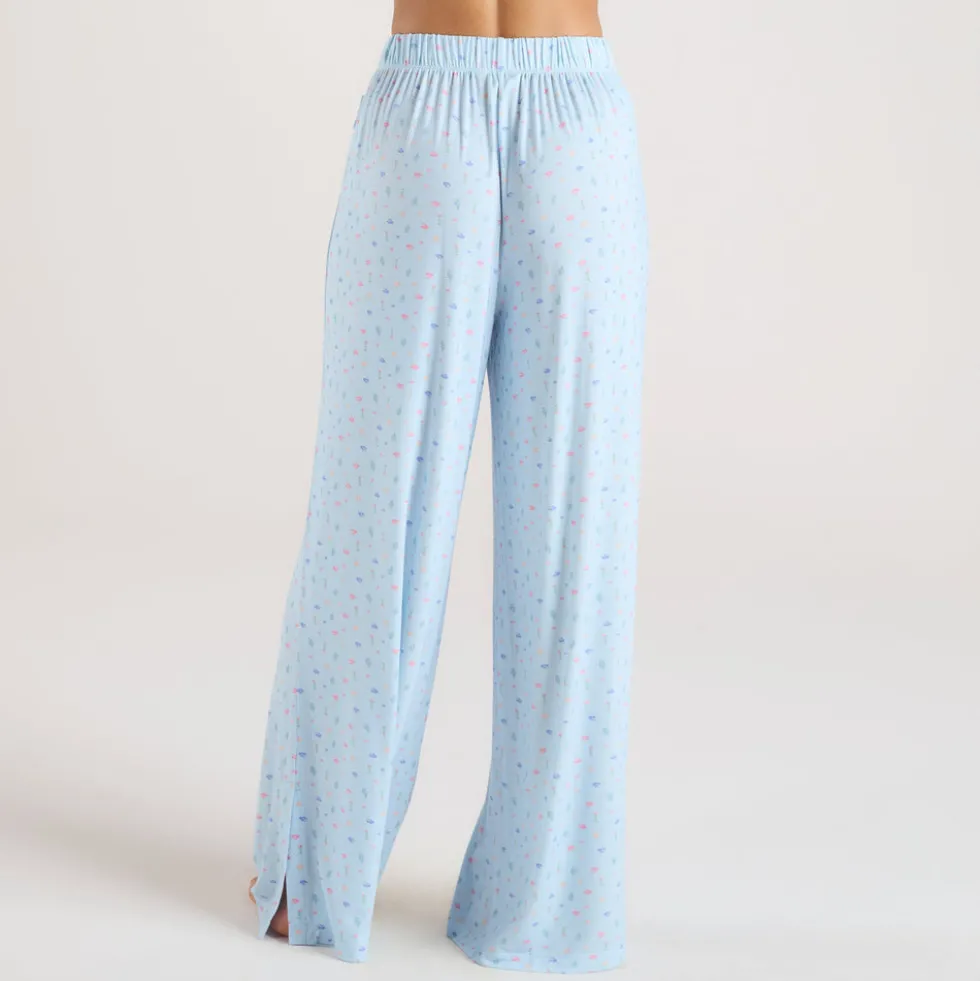 Modal Pyjama-Unterteil - Florales Blau