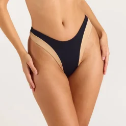 Monaco Bikini String mit Hohem Bein - Schwarz