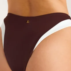 Monaco Brazilian Slip mit Hohem Bein - Schokolade