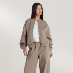 Neopren Bomberjacke - Taupe