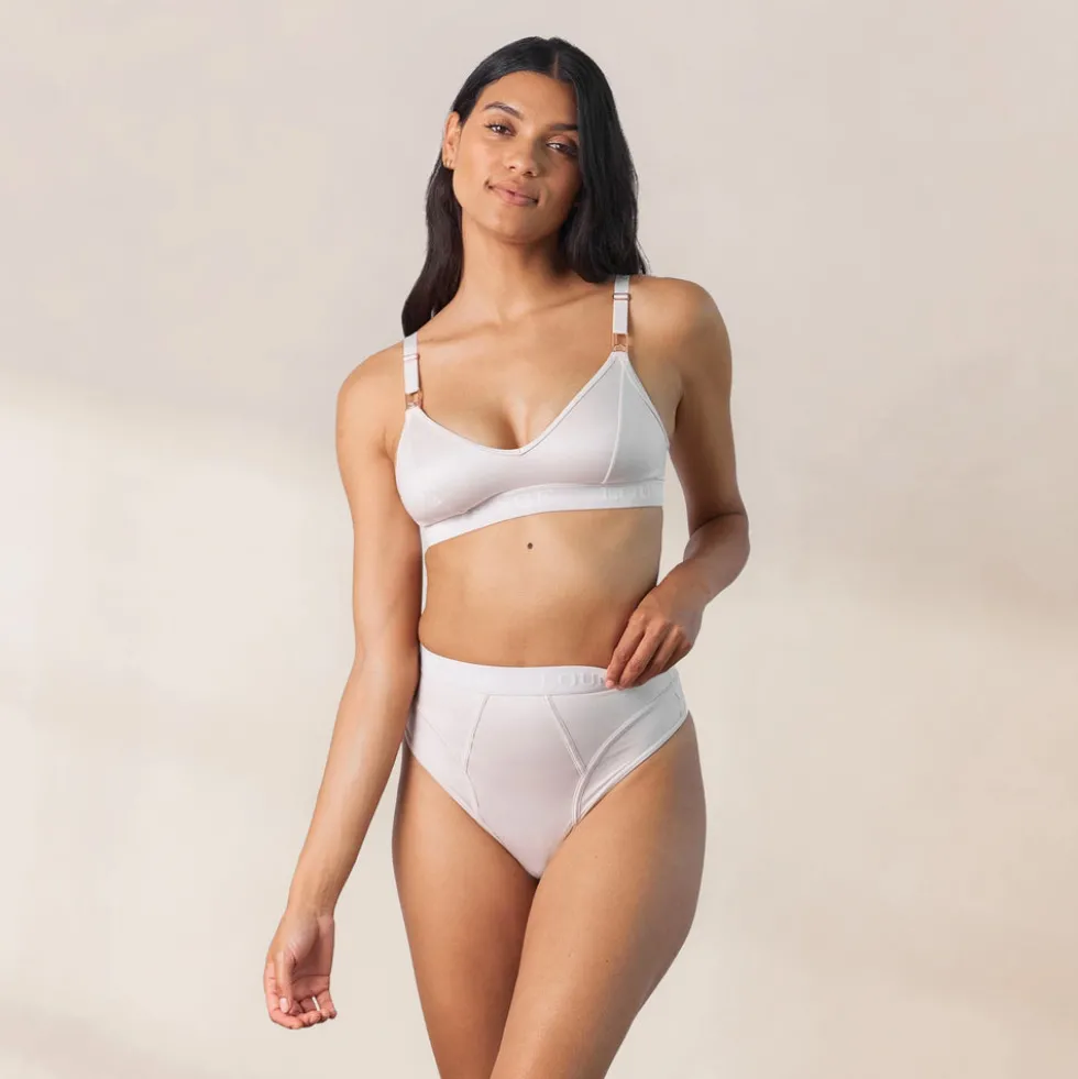 Nurture Still-BH und String/Slip Set - Crèmefarben