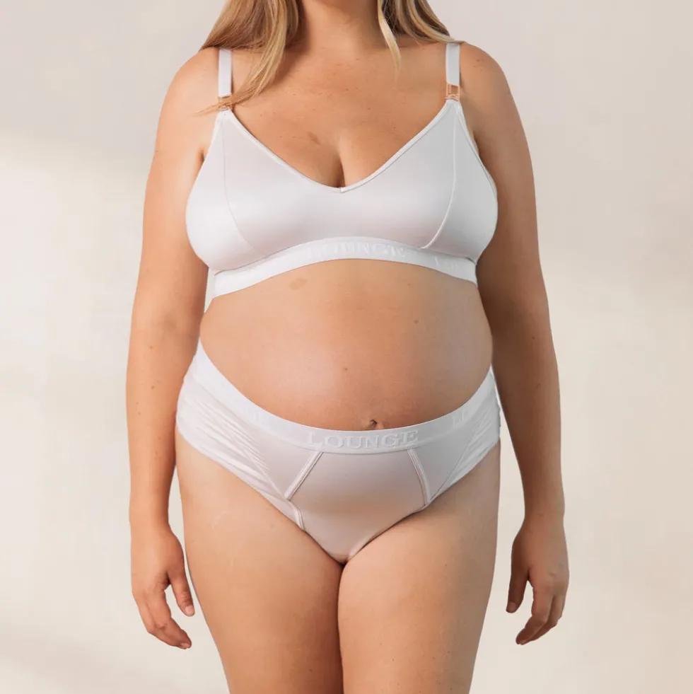 Nurture Still-BH und String/Slip Set - Crèmefarben
