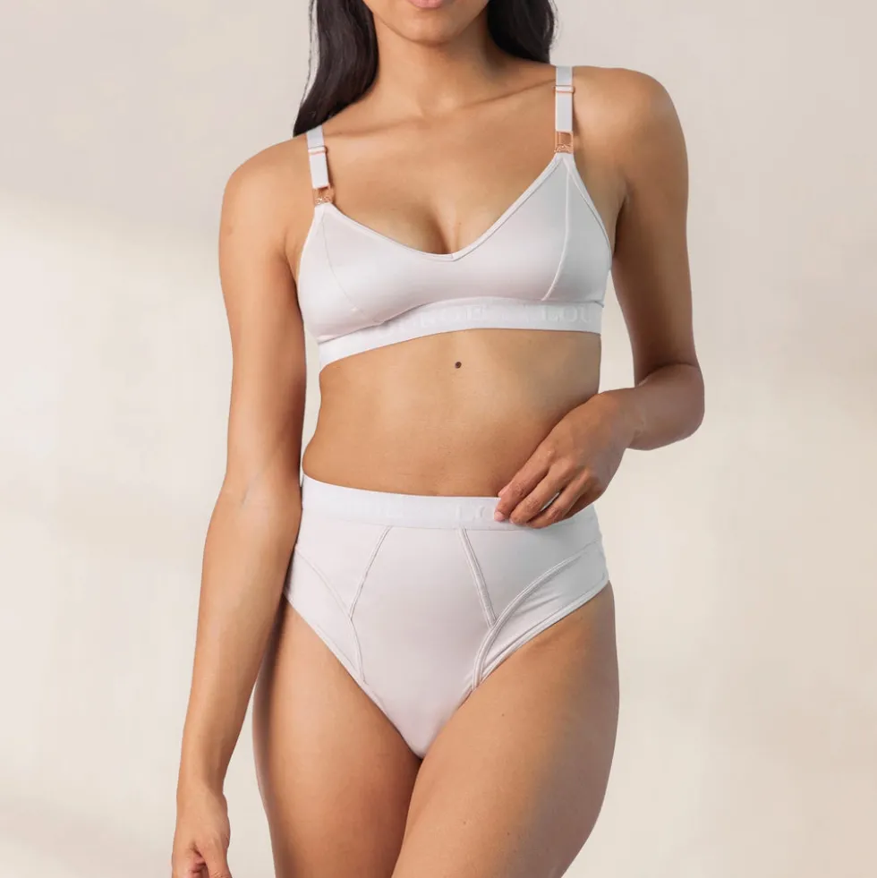 Nurture Still-BH und String/Slip Set - Crèmefarben