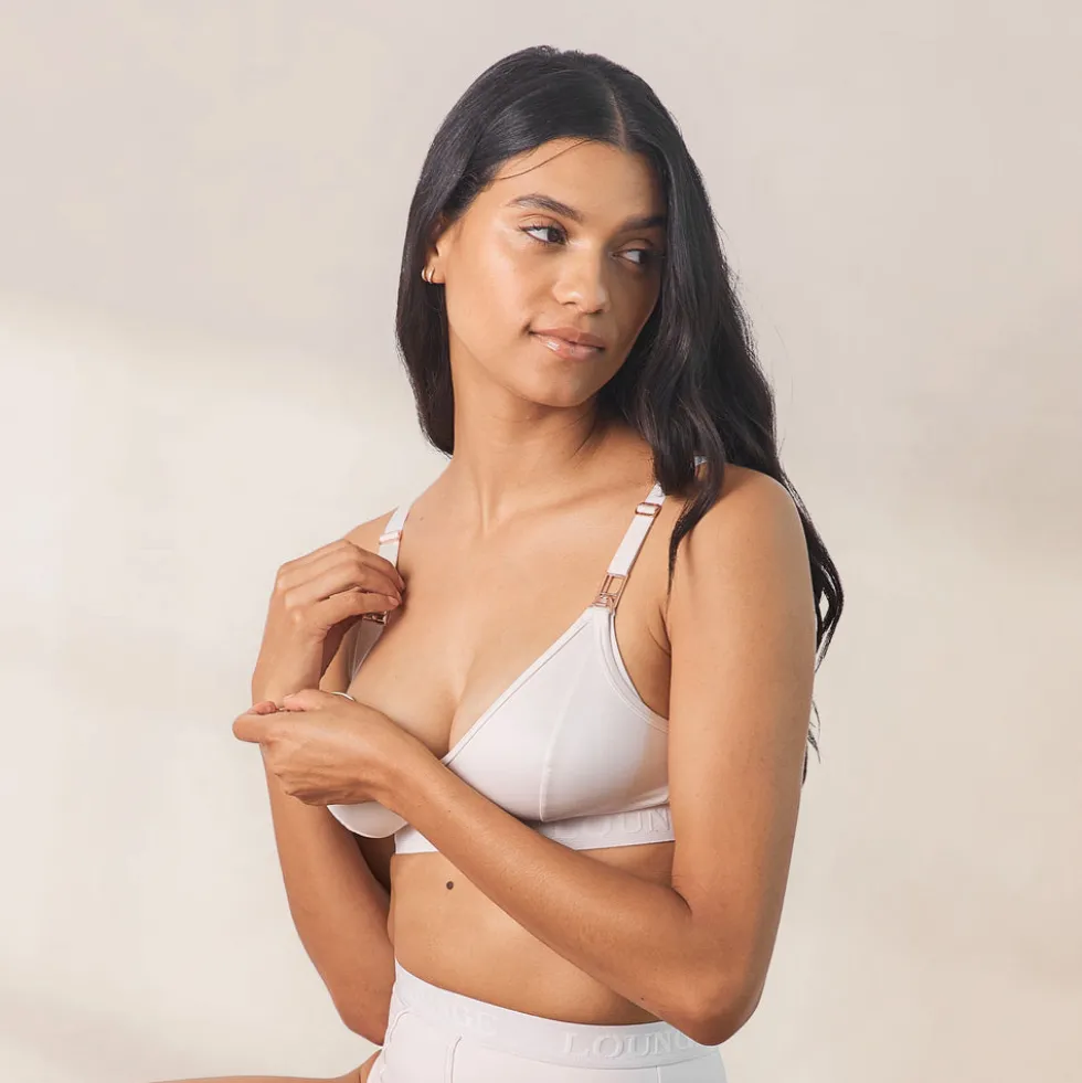 Nurture Still-BH und String/Slip Set - Crèmefarben