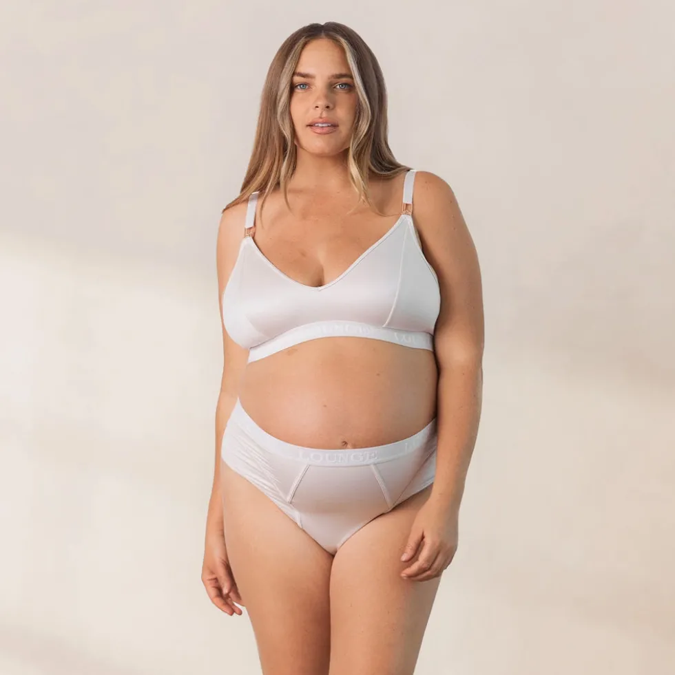 Nurture Still-BH und String/Slip Set - Crèmefarben