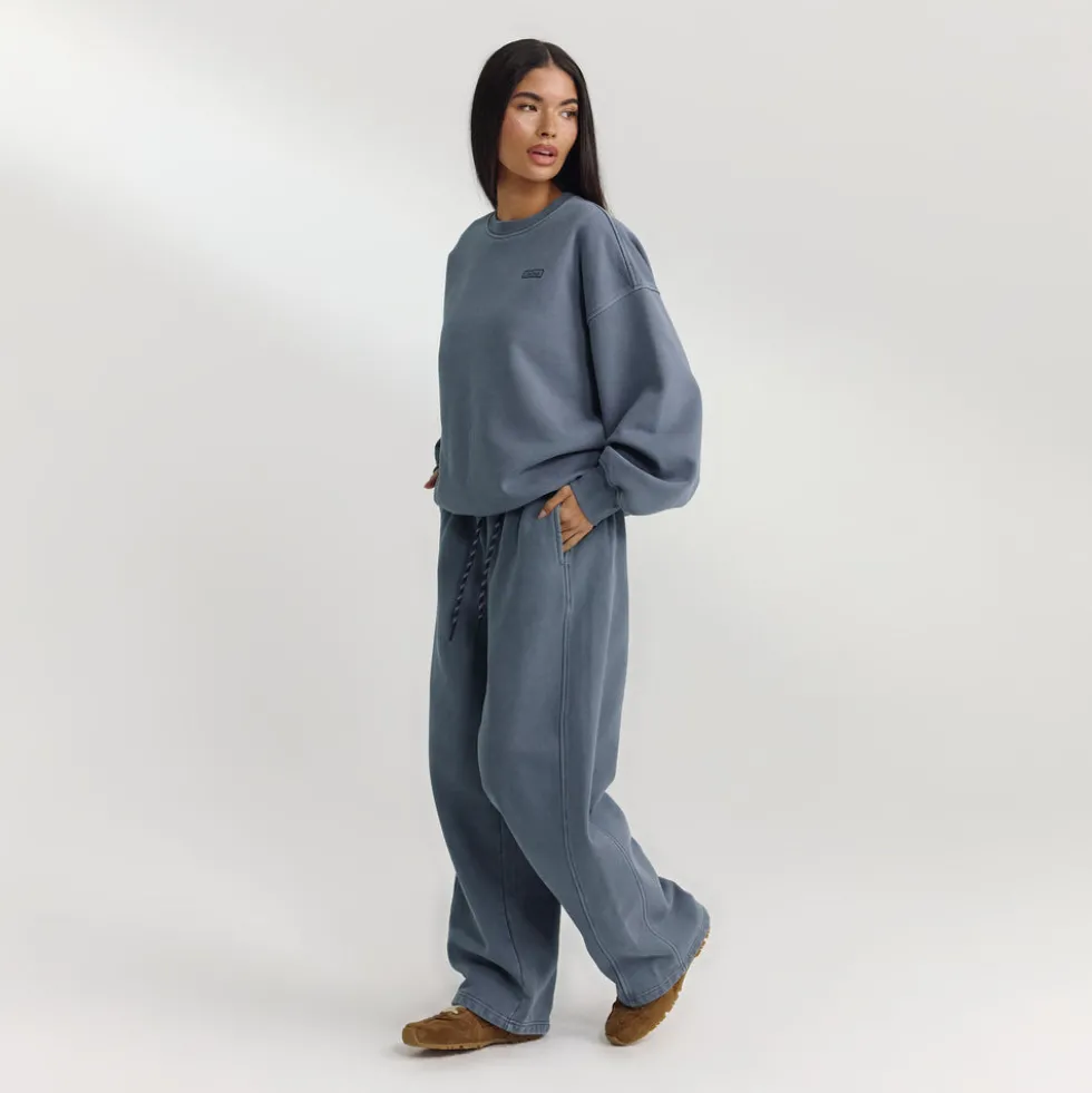 Oversized Pullover - Gewaschenes Blau