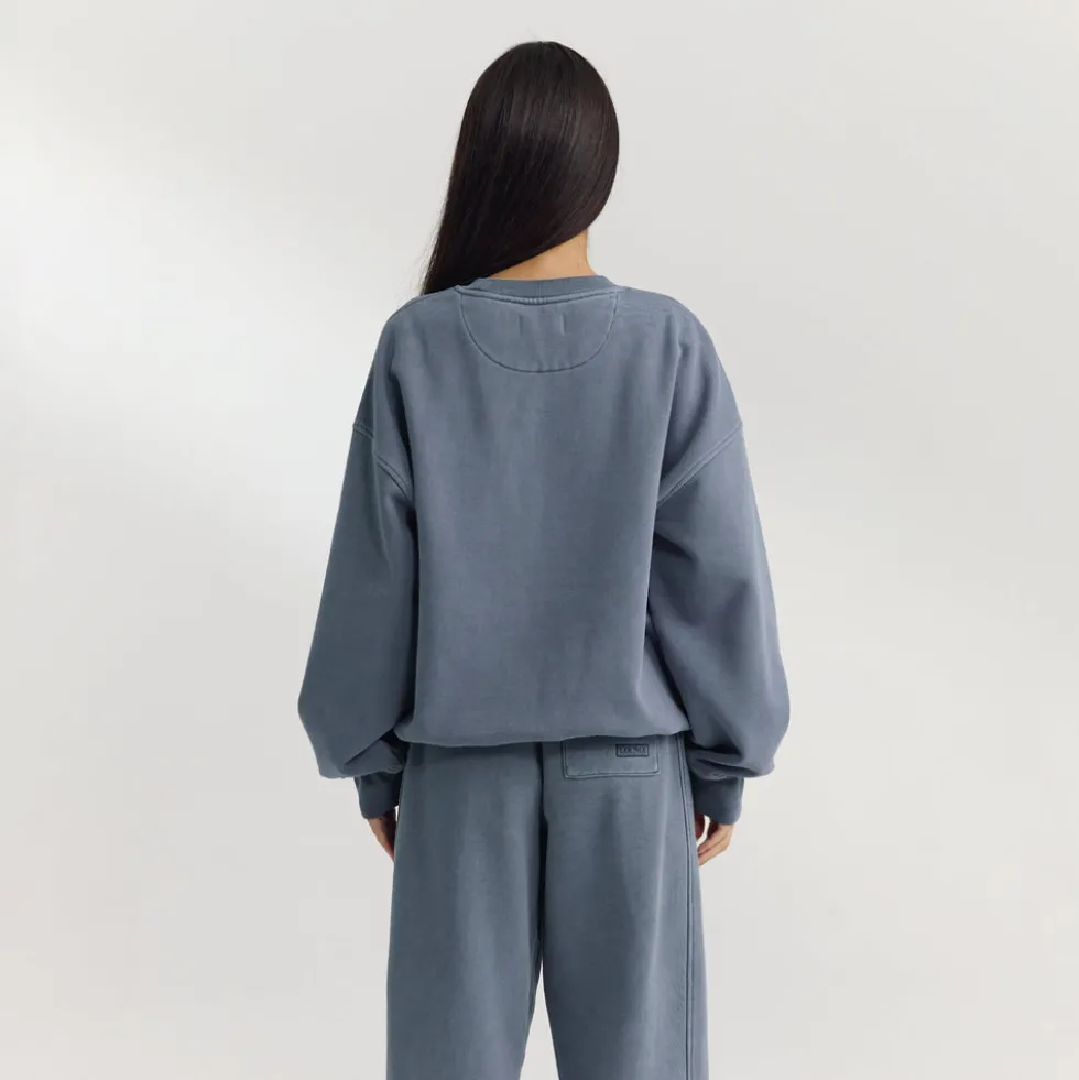 Oversized Pullover - Gewaschenes Blau