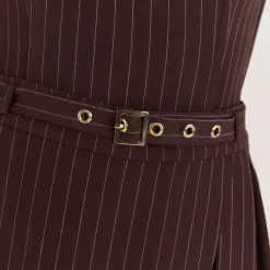 Plissierter Skort - Braune Streifen
