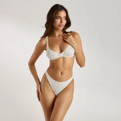Pointelle Bralette - Crèmes Blumenmuster