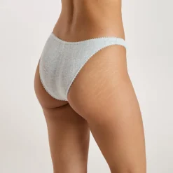 Pointelle Brazilian Slip - Graue Melange
