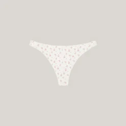 Pointelle Brazilian Slip - Crèmes Blumenmuster