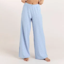 Pointelle Pyjamahosen - Florales Blau