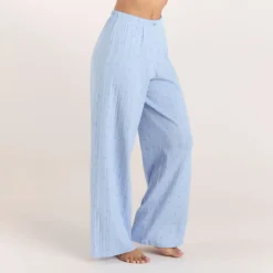 Pointelle Pyjamahosen - Florales Blau