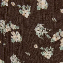 Pointelle Triangle Brazilian Slip - Braunes Blumenmuster
