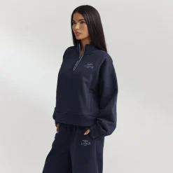 Pullover mit Reißverschluss - Dunkelblau