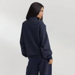 Pullover mit Reißverschluss - Dunkelblau
