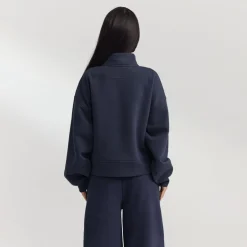 Pullover mit Reißverschluss - Dunkelblau