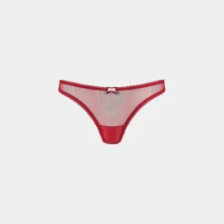 Satinschleife G-String - Rot