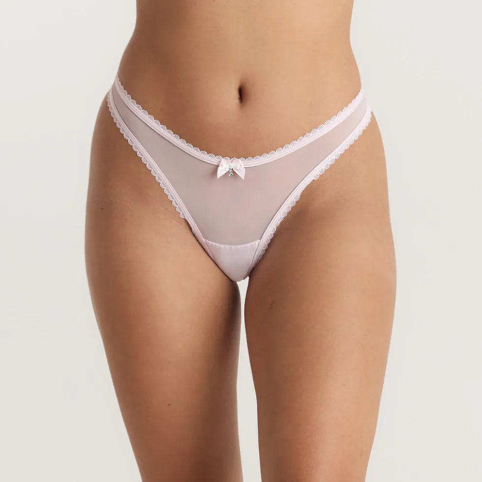 Satinschleife G-String - Rosa