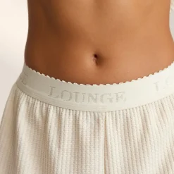 Soft Waffle Pyjama-Hose - Crèmefarbe