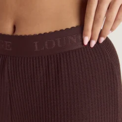 Soft Waffle Pyjama-Hose - Dunkle Schokolade