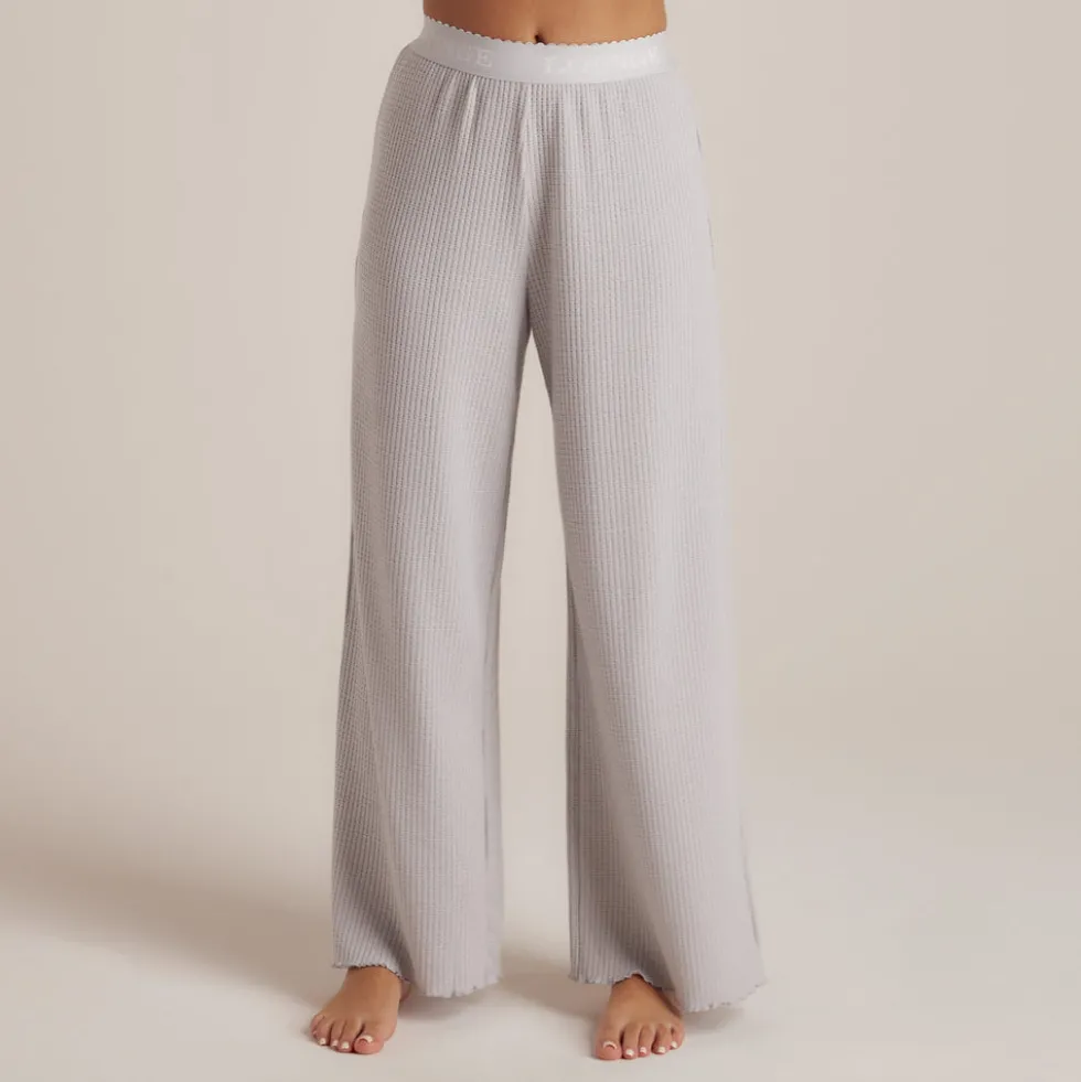 Soft Waffle Pyjama-Hose - Eisgrau