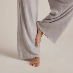 Soft Waffle Pyjama-Hose - Eisgrau