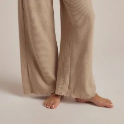 Soft Waffle Pyjama-Hose - Hellbraun