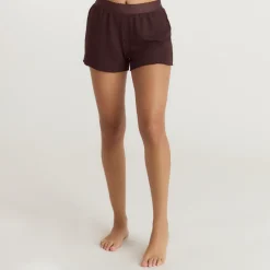 Soft Waffle Pyjama-Shorts - Dunkle Schokolade