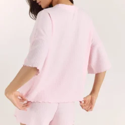 Soft Waffle Pyjama-Top - Rosa