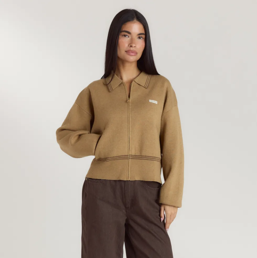 Strickjacke - Hellbraun