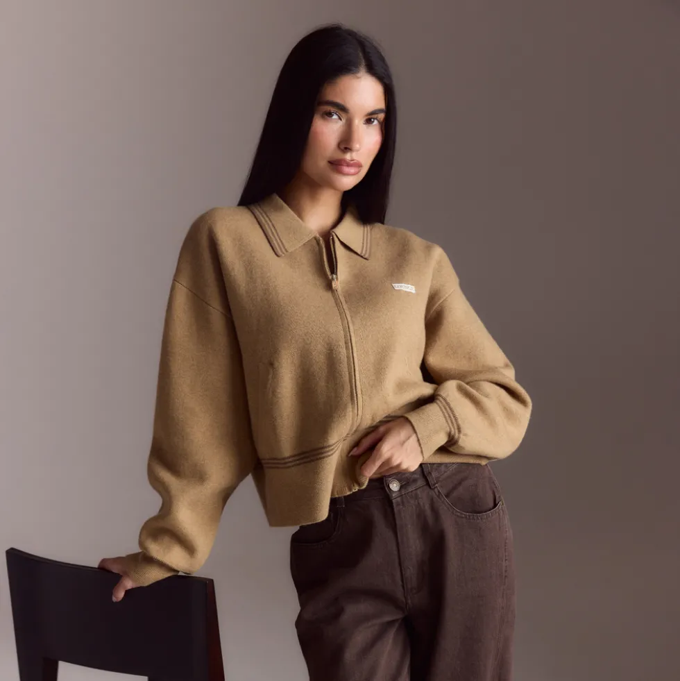 Strickjacke - Hellbraun