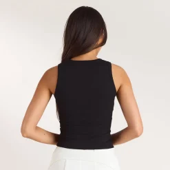 Strick-Vest Top - Schwarz