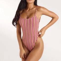 Sunstripe Badeanzug - Retro-Streifen