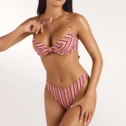 Sunstripe Bikini BH - Retro-Streifen