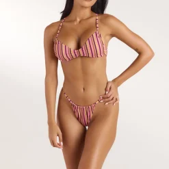 Sunstripe Bikini Bralette - Retro-Streifen