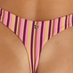 Sunstripe Bikini-String mit Hohem Bein - Retro-Streifen