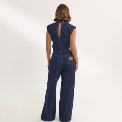 Tailliertes Denim-Oberteil - Indigo