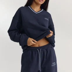 V-Neck Pullover - Dunkelblau