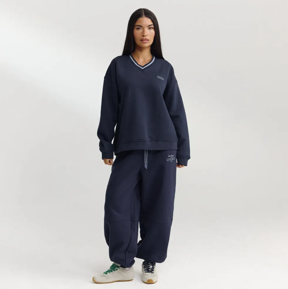 V-Neck Pullover - Dunkelblau