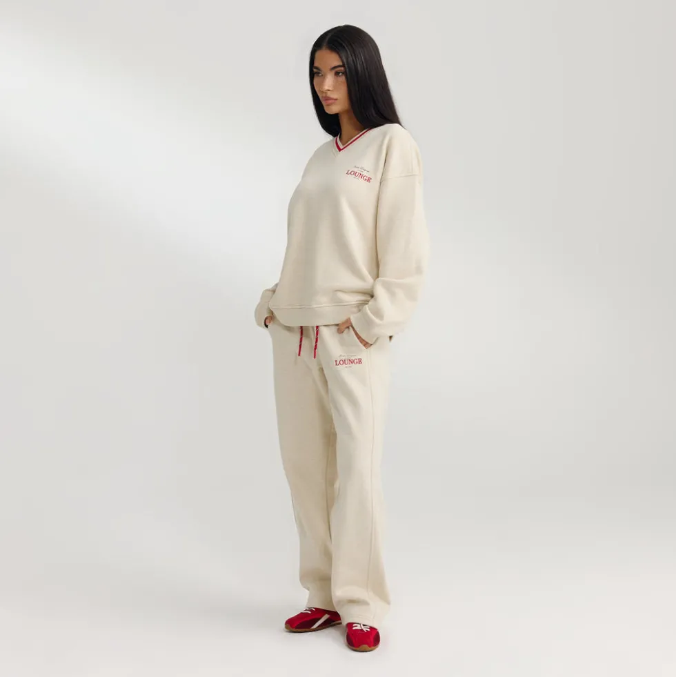 V-Neck Pullover - Haferflocken