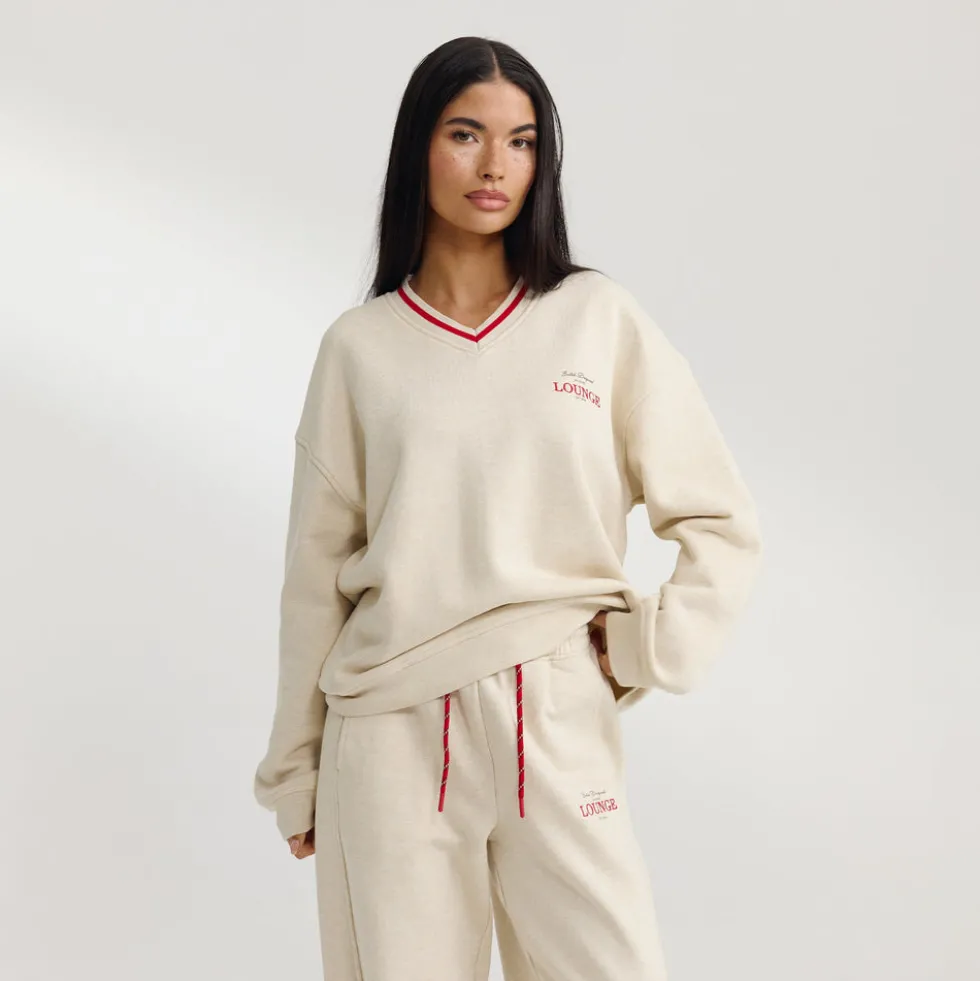 V-Neck Pullover - Haferflocken