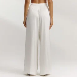 Weite Satinhose - Weissgrau