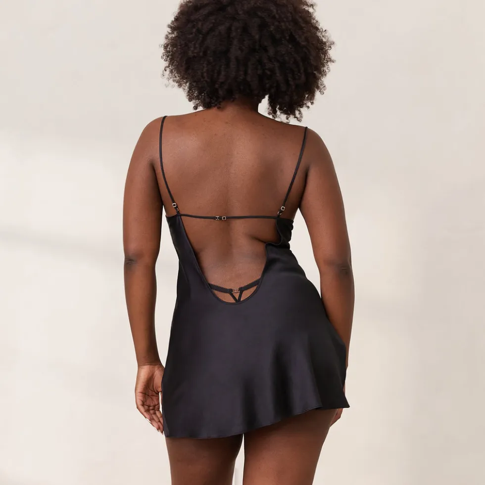 Zalia Slipkleid (Set) - Schwarz